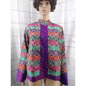 NWT Coldwater Creek Festive Ribbon Women's Jacket Silk Lining Asian Sz 14-16 L